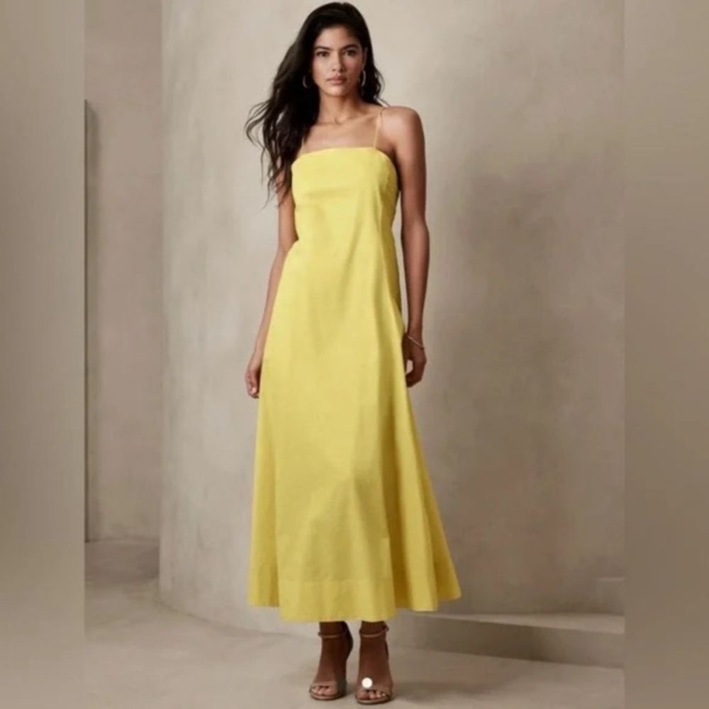 Yellow Banana Republic Strapless Sundress Maxi